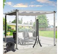 Bâche Pvc Imperméable Avec Fermeture Éclair,Rideaux De Bâche Transparents Extérieur,Pergola Gazebo Carport Jardin Panneaux Latéraux en Bâche Étanche Claire,Avec Œillets,L×H-2.5*2.3m(8.2*7.5ft)