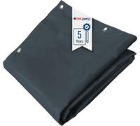 TECPLAST Bâche PVC 6x8 m Gris Anthracite - Garantie 5 Ans - LP506MU - Bâche de Protection étanche - Résistance Anti-UV