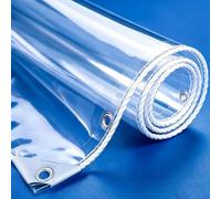 Bâche PVC Transparente 0,55 mm, bâche de Protection pour Balcon 2x2m | avec œillets métalliques tous les 30 cm,Bâche extérieure indéchirable résistante UV et au froid,pour protection des plantes