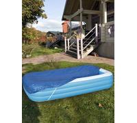 Bâche rectangulaire pour piscine familiale gonflable, couverture de piscine familiale pour jardin extérieur, bleu (305 x 205 x 25 cm)