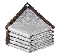 Bâche réfléchissante à 99 % en maille argentée - Bouclier thermique en aluminium avec œillets pour protection solaire, serre, terrasse, jardin, voiture (8 m x 10 m)