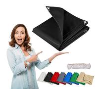 Bâche Renforcée 100 x 825 cm Étanche, Résistant à La Déchirure, Bâche Industrielle Couverture Étanche Peut Être Personnalisé, pour Piscines/Bateaux/Camping/Tente, Noir