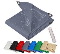 Bâche Renforcée 200 x 600 cm Aux Intempéries, à La Déchirure, Bâche de Protection Contre La Pluie Peut Être Personnalisé, pour Extérieur, Balcon, Toit, Pergola, Gris