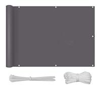 Bâche résistante aux intempéries avec attaches de câble pour balcon - 0,95 x 3 m - Gris foncé - Pour terrasse et extérieur