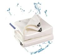 Bâche Robuste de 0,5 mm d'épaisseur, Grande bâche en Plastique imperméable avec œillets, bâche Blanche Multi-usages de 4 x 5 m (13,1 x 16,4 pi) pour l'extérieur, Le Camping et la constructio