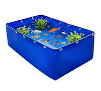 Bâche robuste pliable pour étang à poissons réservoir de rétention temporaire extérieur étanche pour étang en toile, réservoir de stockage d'eau pour piscine pour l'irrigation du jardin(5x5x1.0m)