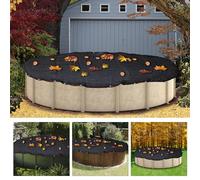 Bâche ronde de 5,5 m pour piscines creusées et hors sol - Couverture en maille extra dense pour piscine carrée et ronde, avec œillets en acier, stable et sûre
