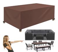 Bache Salon de Jardin 150 x 120 x 55 cm 420D Oxford Bache Table Exterieur, Imperméable, Indéchirable, 420D Bache Salon de Jardin, pour Canapé,Chaise,Tables, Marron