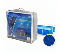 Bâche solaire 2,53 x 5,38 m bleue foncé 180 µ piscine tubulaire 2,74 x 5,49 m