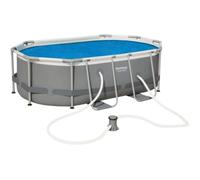 Bâche solaire - BESTWAY - pour piscine hors sol ovale - 466 x 280 cm - Gris - Polyéthylène