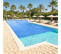 Bâche Solaire de Piscine 1 x 2.5 m Rectangulaire Film Thermique à Découper Découpe Individuelle pour Piscines, Bleu