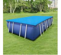 [en.casa] Bâche Solaire de Piscine Rectangulaire Couverture à Bulles Film Chauffant Isolation Thermique Anti-UV Protection Épaisseur 115 µm Polyéthylène 549 x 274 cm Bleu