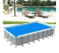 Bâche Solaire Piscine 90 x 100 cm Absorption de Chaleur Jour et Rétention Chaleur Nuit, Effet Chauffant Écologique, Chauffage pour Chauffer, Bâche Solaire Rectangulaire, Bleu