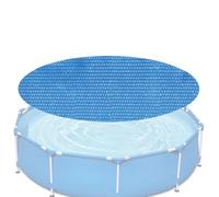 Bache Solaire Piscine Ronde 180 cm, Bache a Bulle Piscine Ronde, Couverture Solaire pour PiscineHors Sol, Toile Imperméable épaisse en PE, Anti-Poussière, Bleu