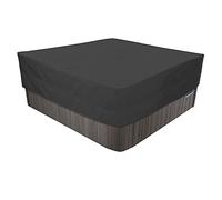 Bache Spa ImperméAble, Couverture Spa, Housse De Protection pour Bain À Remous Étanche À La Poussière Et Coupe Vent pour Jacuzzi Extérieur, Terrasse-Black Noir||239x239x50cm