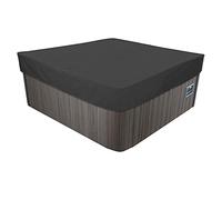 Bache Spa ImperméAble, Couverture Spa, Housse De Protection pour Bain À Remous Étanche À La Poussière Et Coupe Vent pour Jacuzzi Extérieur, Terrasse-Black Noir||215x215x30cm