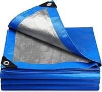 Bâche standard robuste et imperméable - Plusieurs tailles g/m² - Bleu/argenté 100 g/m² - 6 x 6 m