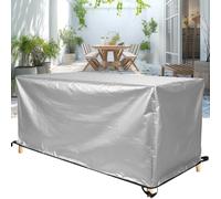 Bâche Table de Jardin Extérieur 260x115x60cm / LxlxH - Imperméable et résistante Housse de mobilier de jardin pour table et chaises - Tissu Oxford 420D, Anti-UV, Coupe-vent, indéchirable - Argent