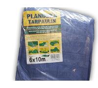 Bâche Tarpaulin - Avec anneaux en métal - 6 x 10 m - Pour protection solaire, hamac, tente - Imperméable, portable et légère - Pour camping, randonnée en extérieur, recouvrir le toit d'une voiture