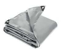 BACHE - TECTAKE - Bâche de protection Etanche Multi Usages Resistante avec oeillets 400 cm x 600 cm - 550 g / m2 - Gris