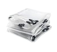 Bâche Transparente 130 x 300 cm Imperméable et Résistante Bache Plastique Transparente Epaisse avec Œillets pour Balcon, Pare-Vent, Bac à Sable, Extérieur, A