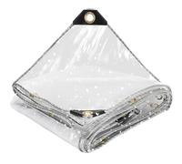 Bâche Transparente 150 x 155 cm Bâche avec Œillets - Anti UV - Toile de Protection de Recouvrement avec Corde, Auvent Pliable pour Extérieur Meubles de Jardin Tente, Transparent