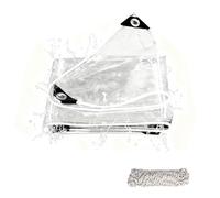 Bâche Transparente 150 x 370 cm Résistant Aux UV et à La Déchirure Bache Plastique Transparente Epaisse avec Œillets pour Pergola, Serre, Poulailler, Piscine, A