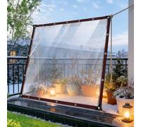 Bâche Transparente 160 x 285 cm Bâche avec Œillets - Anti UV - Toile de Protection de Recouvrement avec Corde, Auvent Pliable pour Extérieur Meubles de Jardin Tente, Couleur Transparente