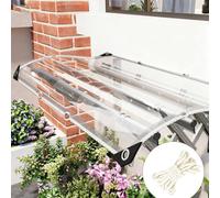 Bâche Transparente 180 x 180 cm Imperméable à La Pluie Résistant à La Poussière Bâche pour Bois Trous Soudés Renforcés, Haute Performance pour Extérieur, Voiture, Serre, Blanc