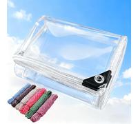 Bâche Transparente 225 x 250 cm en PVC Bache Transparentes Exterieur Plastique Epaisse Multifonction Utilisable en Extérieur, Couleur Transparente