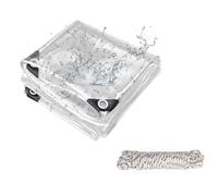 Bâche Transparente 250 x 350 cm Imperméable à La Pluie Bâche Imperméable en PVC Transparent Inclure Corde pour Terrasse, Balcon, Jardin, A