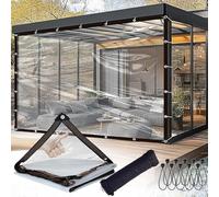 Bâche transparente 3 x 6 pi, bâche en polyéthylène anti-déchirure, bâche en plastique transparent imperméable et robuste avec œillets et corde, pour couvrir les poulaillers, les serres et les plantes