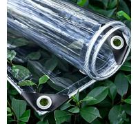 Bâche Transparente 300g/m² PVC Bâche Imperméable avec Œillets(6x6m)