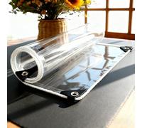 Bâche Transparente 310 x 660 cm Transparente, Imperméable, Anti UV Bâche pour Bois PVC, Renforcés, Multifonction, Protection Totale pour Meubles, Jardin, Bois, Piscine, Blanc