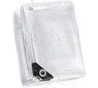 Bâche Transparente 340 x 390 cm en PVC Bache Transparente Exterieur Pergola Résistant à La Poussière pour Meubles de Jardin, pour L'Extérieur, Isolation des Plantes, Couleur Transparente