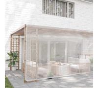 Bâche Transparente 6x8 m en polyéthylène renforcé avec œillets en Aluminium, Bordure en Nylon Noir, Couverture résistante, épaisse et Lourde pour abri extérieur Jardin Piscine