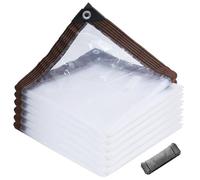 Bâche Transparente Armée 1.8 x 2.2 m PE Imperméable Résistante Aux Déchirures UV Intempéries, Bâches Multiusage Bâche en Plastique pour Bois de Chauffage, Véhicules, Transparent