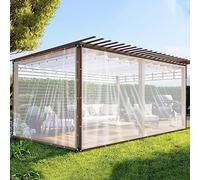 Bâche Transparente avec 1 Rouleau de Cordes Bâche Transparente Anti-déchirure pour L'extérieur pour Couvrir Les Plantes, de Chauffage, Le Mobilier de Jardin(200x500cm/6.5x16.4FT)
