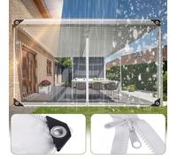 Bâche transparente avec œillets 420gm², rideaux transparents , rideaux imperméables en PVC pour gazebos avec fermeture éclair