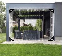 Bâche transparente avec œillets bâche de couverture imperméable PVC 450 g/m² Pour pavillon, balcon, meubles de balcon,meubles de jardin avec corde et serre-câbles, taille : 3mx2m