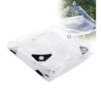 Bâche Transparente avec œIllets Bache Transparente Exterieur Résistante et Imperméable avec Sangles Bache Protection en Vinyle PVC pour Terrasse Véranda et Extérieur(200x300cm/6.5x9.8FT)