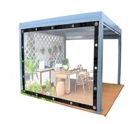 Bâche transparente avec œillets, rideau d'extérieur imperméable pour terrasse, pergola, porche, tonnelles et protection des plantes, panneaux latéraux transparents, durable et polyvalente