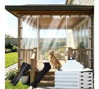 Bache Transparente avec Oeillet, 220g/㎡ PE Impermeable Exterieur Protection Epaisse Résistante Coupe-Vent, pour Pergola, Jardin, Serre, Terrasse, Inclure Corde（0.9x1.4m）