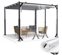 Bâche Transparente avec Oeillet,400 g/m² Lourd Bâche de Protection 0.35mmavec Porte Zippée,2.1x3.2m Panneaux Latéraux Imperméable pour Couverture Meubles de Jardin,Pergola,Cabanon,Porche,Bassin