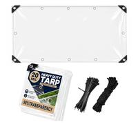 Bache Transparente avec Oeillet, 700g/㎡ PVC Impermeable（1x6.8 m） | Exterieur Protection Epaisse Résistante Coupe-Vent, pour Pergola, Jardin, Serre, Terrasse, Inclure Corde