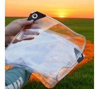 Bâche Transparente avec Oeillets 122 x 198 cm 400G M², Imperméable, Indéchirable, Résistante à La Pluie Bâche de Protection pour Meubles de Jardin, pour L'Extérieur, A