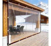 Bâche Transparente avec Oeillets 4.4 x 9.3 m, en PVC, Imperméable, Résistant Aux UV et Déchirure, Bâche Transparente Extérieure avec Œillets Corde pour Extérieur,Serre, A