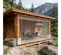 Bâche Transparente avec Oeillets 4.4 x 9.3 m, en PVC, Imperméable, Transparente, Résistant Aux UV et Déchirure, Bâche Imperméable avec Oeillet avec Œillets Corde pour Meuble,Jardin, A