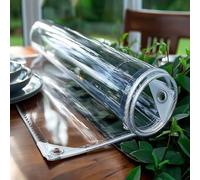 Bâche Transparente avec Oeillets Bâche imperméable Exterieur avec œillets, Bâches en Plastique Transparente épaissie de 0.35mm, Bâche Étanche PVC pour auvent Chiffon pergola(6X6M)