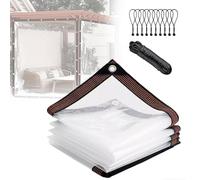Bâche Transparente avec Oeillets Bâche Imperméable Plastique Serre,Terrasse Bâches de Protection pour extérieur Coupe-Vent et résistante aux déchirures,6×10m/19.7×32.8ft